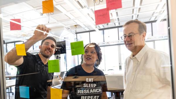 ASU researchers putting up sticky notes