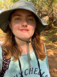 Selfie of Sierra Planck while out working at the Sonoran Audubon Society